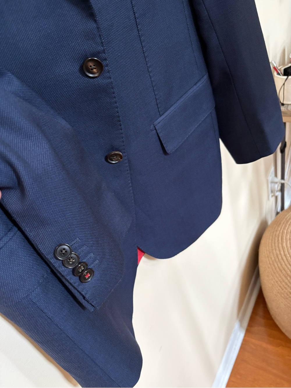 Suitsupply Sienna 40L Navy + Black Birdseye 100% VBC Wool Canvassed Jacket - Picture 4 of 12